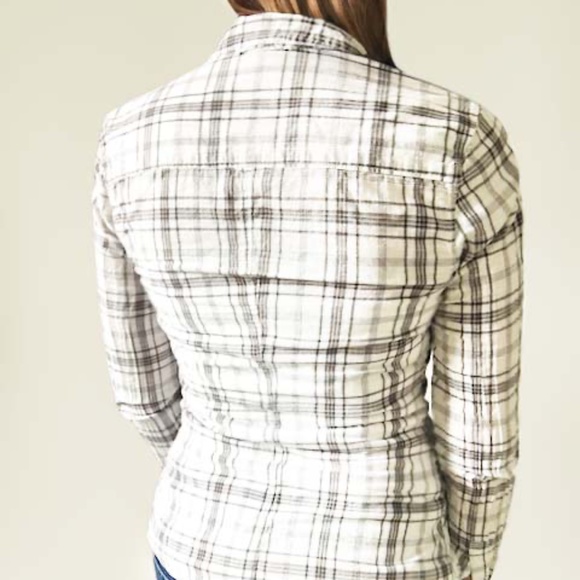 JAMES PERSE Brown Plaid Print Shirt - Picture 3 of 6